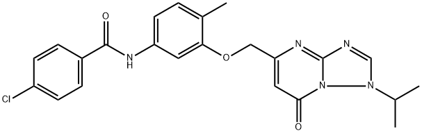 Benzamide, 4-chloro-N-[3-[[1,7-dihydro-1-(1-methylethyl)-7-oxo[1,2,4]triazolo[1,5-a]pyrimidin-5-yl]methoxy]-4-methylphenyl]- Struktur