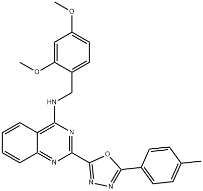 4-Quinazolinamine, N-[(2,4-dimethoxyphenyl)methyl]-2-[5-(4-methylphenyl)-1,3,4-oxadiazol-2-yl]- Struktur