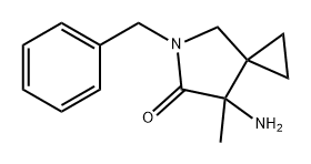 5-Azaspiro[2.4]heptan-6-one, 7-amino-7-methyl-5-(phenylmethyl)- Struktur