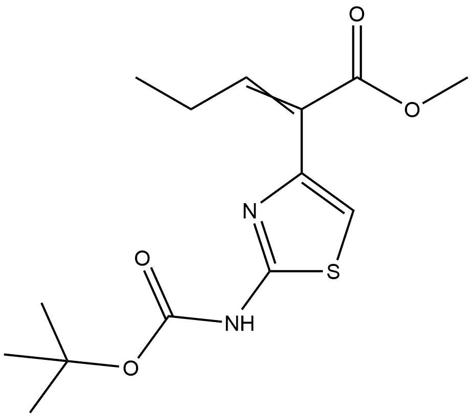 4-Thiazoleacetic acid, 2-[[(1,1-dimethylethoxy)carbonyl]amino]-α-propylidene-, methyl ester Struktur