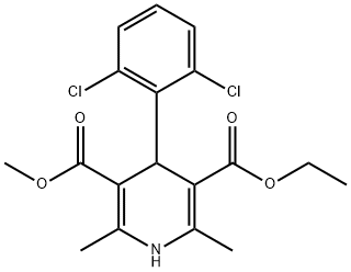 3,5-Pyridinedicarboxylic acid, 4-(2,6-dichlorophenyl)-1,4-dihydro-2,6-dimethyl-, 3-ethyl 5-methyl ester Struktur