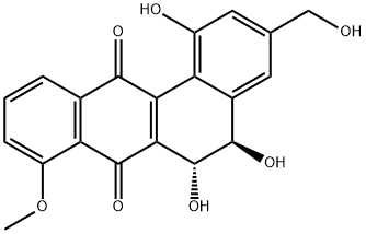 Benz[a]anthracene-7,12-dione, 5,6-dihydro-1,5,6-trihydroxy-3-(hydroxymethyl)-8-methoxy-, (5R,6R)- Struktur