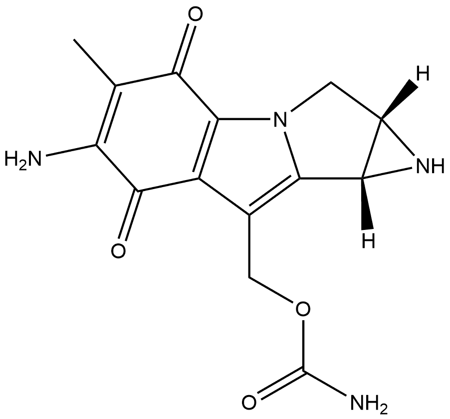 (1aS,8bS)-6-Amino-8-[[(aminocarbonyl)oxy]methyl]-1,1a,2,8b-tetrahydro-5-methylazirino[2′,3′:3,4]pyrrolo[1,2-a]indole-4,7-dione Struktur