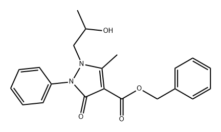 1H-Pyrazole-4-carboxylic acid, 2,3-dihydro-1-(2-hydroxypropyl)-5-methyl-3-oxo-2-phenyl-, phenylmethyl ester Struktur