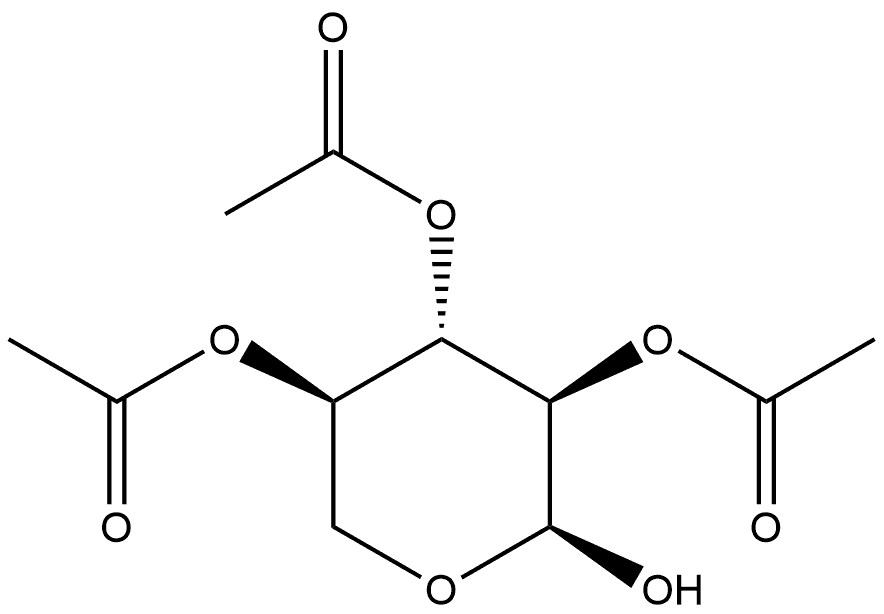 (2S,3R,4S,5R)-2-hydroxytetrahydro-2H-pyran-3,4,5-triyl triacetate Struktur