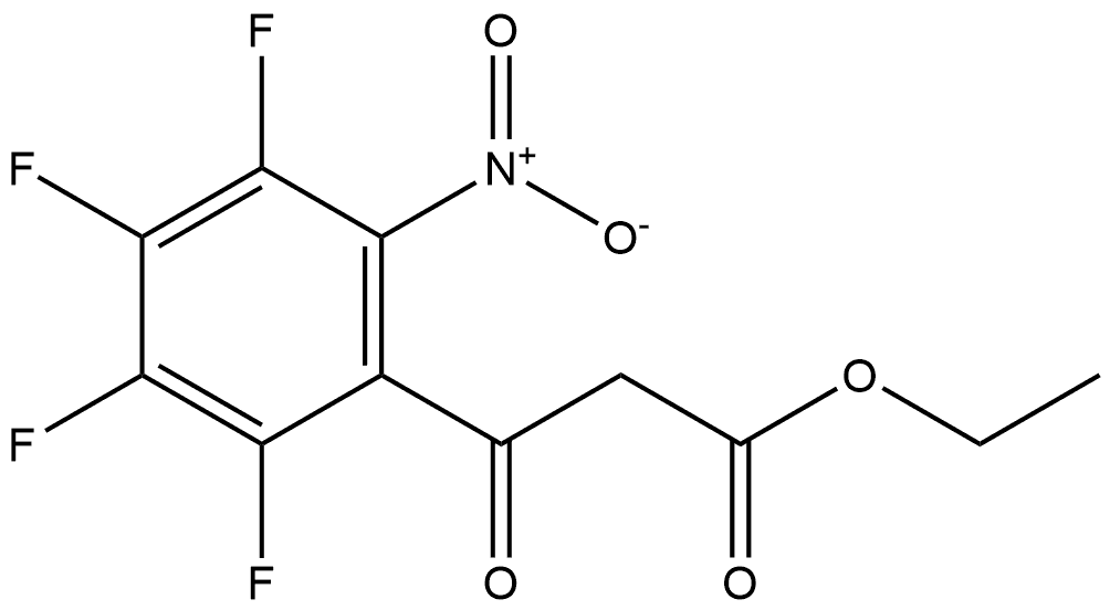 Benzenepropanoic acid, 2,3,4,5-tetrafluoro-6-nitro-β-oxo-, ethyl ester Struktur