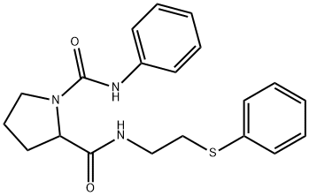 1-N-phenyl-2-N-(2-phenylsulfanylethyl)pyrrolidine-1,2-dicarboxamide Struktur