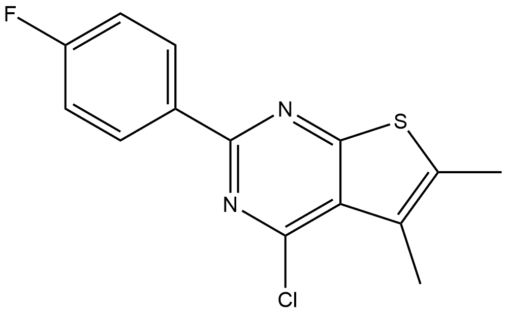 4-Chloro-2-(4-fluorophenyl)-5,6-dimethylthieno[2,3-d]pyrimidine Struktur