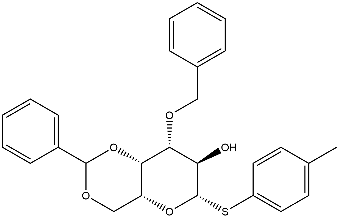 4-Methylphenyl 3-O-benzyl-4,6-O-benzylidene-1-thio-β-D-galactopyranoside Struktur