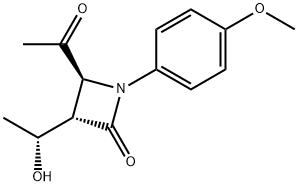 2-Azetidinone, 4-acetyl-3-[(1R)-1-hydroxyethyl]-1-(4-methoxyphenyl)-, (3S,4S)- Struktur