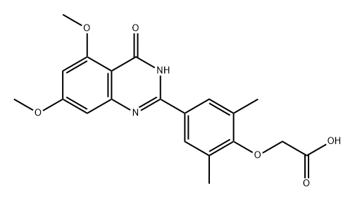 Acetic acid, 2-[4-(3,4-dihydro-5,7-dimethoxy-4-oxo-2-quinazolinyl)-2,6-dimethylphenoxy]- Struktur