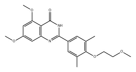 5,7-Dimethoxy-2-[4-(2-methoxyethoxy)-3,5-dimethylphenyl]-4(3H)-quinazolinone Struktur