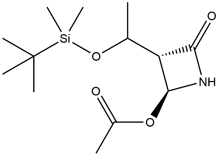 2-Azetidinone, 4-(acetyloxy)-3-[1-[[(1,1-dimethylethyl)dimethylsilyl]oxy]ethyl]-, [3S-[3α(S*),4β]]- (9CI) Struktur