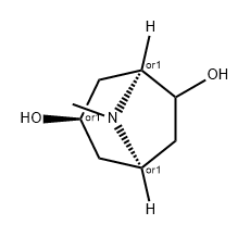 8-Azabicyclo[3.2.1]octane-3,6-diol, 8-methyl-, (1R,3R,5S)-rel- Struktur