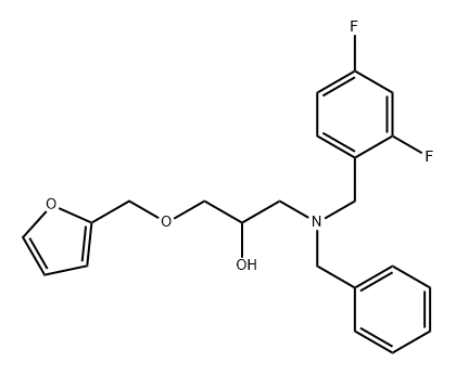 2-Propanol, 1-[[(2,4-difluorophenyl)methyl](phenylmethyl)amino]-3-(2-furanylmethoxy)- Struktur