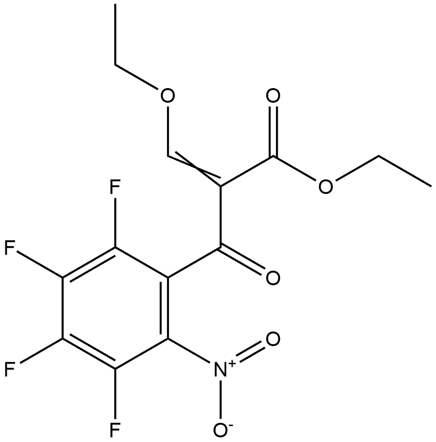 Benzenepropanoic acid, α-(ethoxymethylene)-2,3,4,5-tetrafluoro-6-nitro-β-oxo-, ethyl ester Struktur