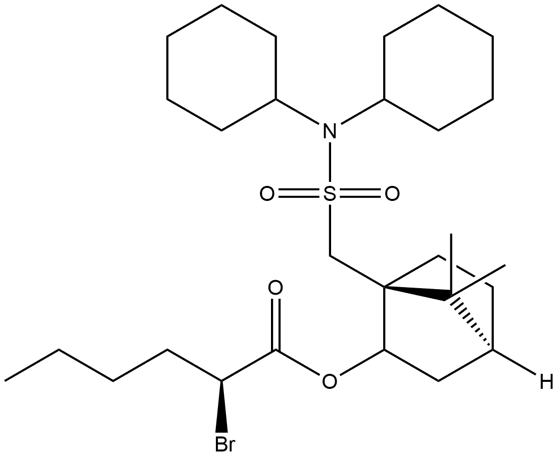 Hexanoic acid, 2-bromo-, 1-[[(dicyclohexylamino)sulfonyl]methyl]-7,7-dimethylbicyclo[2.2.1]hept-2-yl ester, [1S-[1α,2β(R*),4β]]- (9CI)