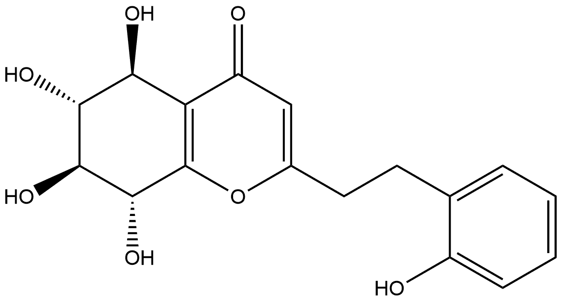 4H-1-Benzopyran-4-one, 5,6,7,8-tetrahydro-5,6,7,8-tetrahydroxy-2-[2-(2-hydroxyphenyl)ethyl]-, [5S-(5α,6β,7α,8β)]- (9CI) Struktur