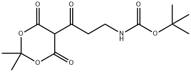 Carbamic acid, N-[3-(2,2-dimethyl-4,6-dioxo-1,3-dioxan-5-yl)-3-oxopropyl]-, 1,1-dimethylethyl ester Struktur