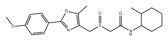 Acetamide, 2-[[[2-(4-methoxyphenyl)-5-methyl-4-oxazolyl]methyl]sulfinyl]-N-(2-methylcyclohexyl)- Struktur