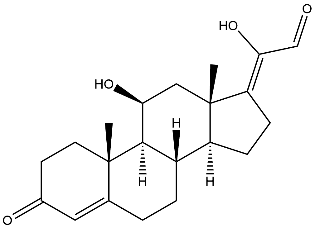 (11β,17Z)-11,20-Dihydroxy-3-oxo-pregna-4,17(20)-dien-21-al Struktur