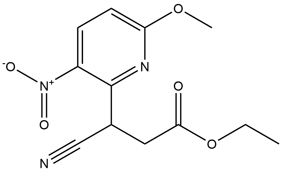 2-Pyridinepropanoic acid, β-cyano-6-methoxy-3-nitro-, ethyl ester Struktur