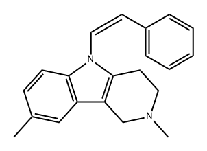 1H-Pyrido[4,3-b]indole, 2,3,4,5-tetrahydro-2,8-dimethyl-5-[(1Z)-2-phenylethenyl]- Struktur