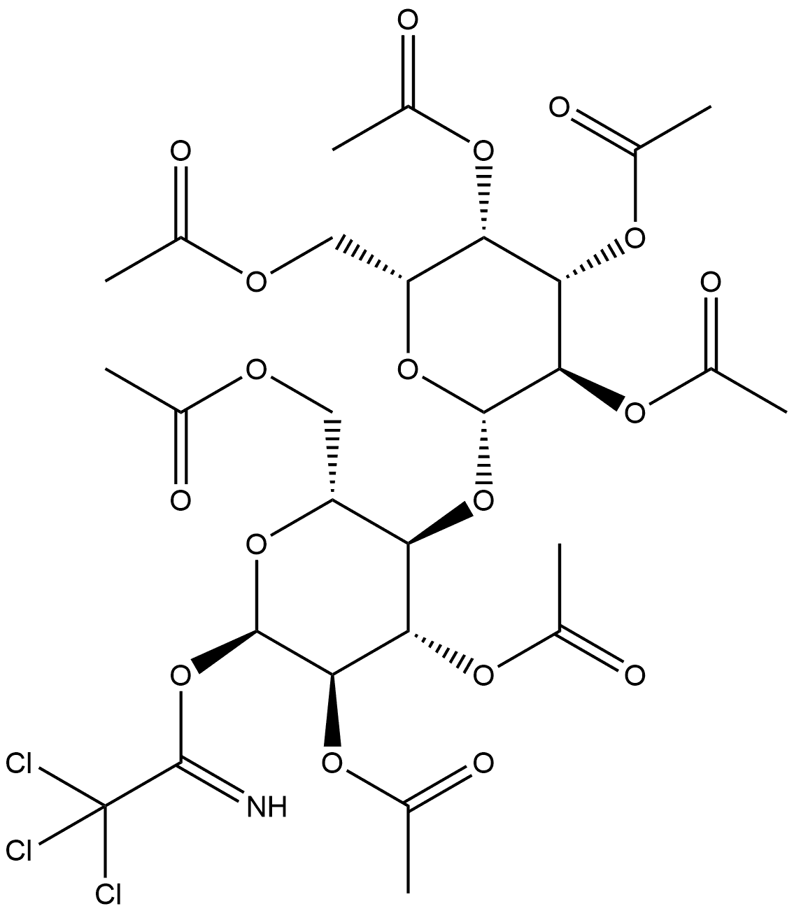 α-D-Lactopyranose Heptaacetate Trichloroacetimidate Struktur