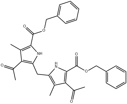 1H-Pyrrole-2-carboxylic acid, 3-acetyl-5-[[3-acetyl-4-methyl-5-[(phenylmethoxy)carbonyl]-1H-pyrrol-2-yl]methyl]-4-methyl-, phenylmethyl ester