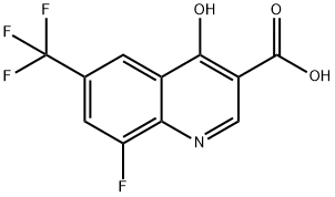 8-Fluoro-4-hydroxy-6-(trifluoromethyl)quinoline-3-carboxylic acid Struktur