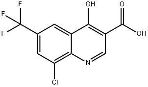 8-Chloro-4-hydroxy-6-(trifluoromethyl)quinoline-3-carboxylic acid Struktur