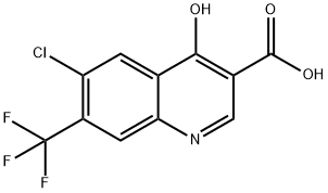 6-Chloro-4-hydroxy-7-(trifluoromethyl)quinoline-3-carboxylic acid Struktur