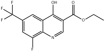 Ethyl 8-fluoro-4-hydroxy-6-(trifluoromethyl)quinoline-3-carboxylate Struktur