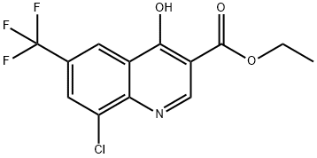 Ethyl 8-chloro-4-hydroxy-6-(trifluoromethyl)quinoline-3-carboxylate Struktur