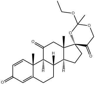 Pregna-1,4-diene-3,11,20-trione, 17,21-[(1-ethoxyethylidene)bis(oxy)]- Struktur