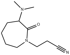 1H-Azepine-1-propanenitrile, 3-(dimethylamino)hexahydro-2-oxo- Struktur