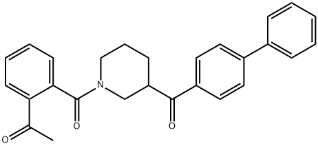 Ethanone, 1-[2-[[3-([1,1'-biphenyl]-4-ylcarbonyl)-1-piperidinyl]carbonyl]phenyl]- Struktur