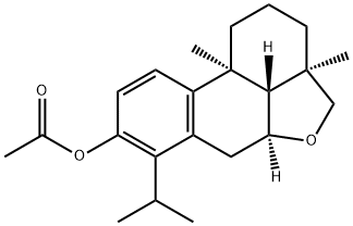 1H-Phenanthro10,1-bcfuran-8-ol, 2,3,3a,4,5a,6,10b,10c-octahydro-3a,10b-dimethyl-7-(1-methylethyl)-, acetate, (3aR,5aS,10bS,10cR)- Struktur