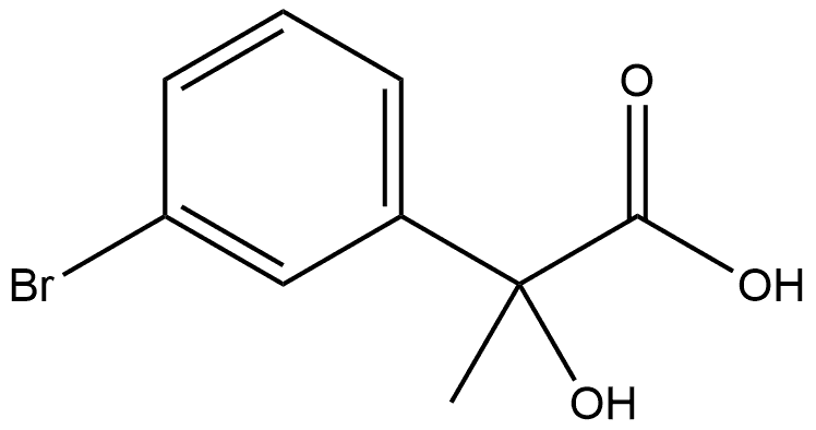 Benzeneacetic acid, 3-bromo-α-hydroxy-α-methyl- Struktur