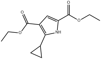 1H-Pyrrole-2,4-dicarboxylic acid, 5-cyclopropyl-, 2,4-diethyl ester Struktur