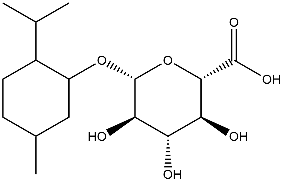 β-D-Glucopyranosiduronic acid, 5-methyl-2-(1-methylethyl)cyclohexyl Struktur