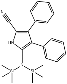 5-[Bis(trimethylsilyl)amino]-3,4-diphenyl-1H-pyrrole-2-carbonitrile Struktur