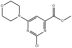 4-Pyrimidinecarboxylic acid, 2-chloro-6-(4-morpholinyl)-, methyl ester Struktur