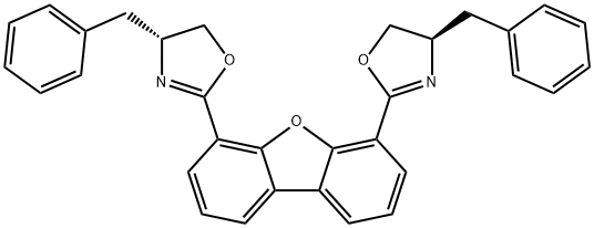 4,6-Bis((R)-4-benzyl-4,5-dihydrooxazol-2-yl)dibenzo[b,d]furan Struktur