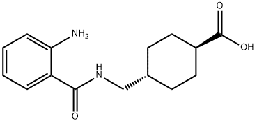 Cyclohexanecarboxylic acid, 4-[[(2-aminobenzoyl)amino]methyl]-, trans- Struktur