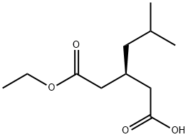 Pentanedioic acid, 3-(2-methylpropyl)-, 1-ethyl ester, (3S)- Struktur