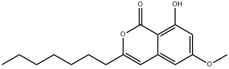 1H-2-Benzopyran-1-one, 3-heptyl-8-hydroxy-6-methoxy- Struktur