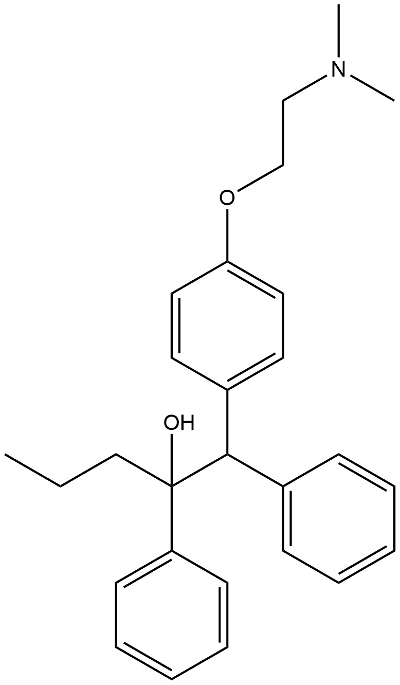 4-[2-(Dimethylamino)ethoxy]-α,β-diphenyl-α-propylbenzeneethanol Struktur