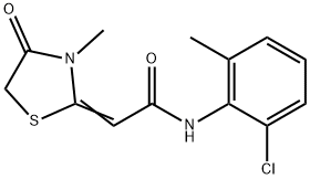 N-(2-Chloro-6-methylphenyl)-2-(3-methyl-4-oxo-2-thiazolidinylidene)acetamide Struktur