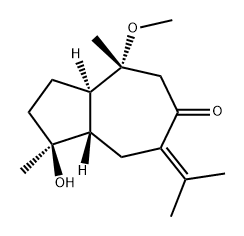 6(1H)-Azulenone, octahydro-1-hydroxy-4-methoxy-1,4-dimethyl-7-(1-methylethylidene)-, (1S,3aR,4R,8aS)- Struktur